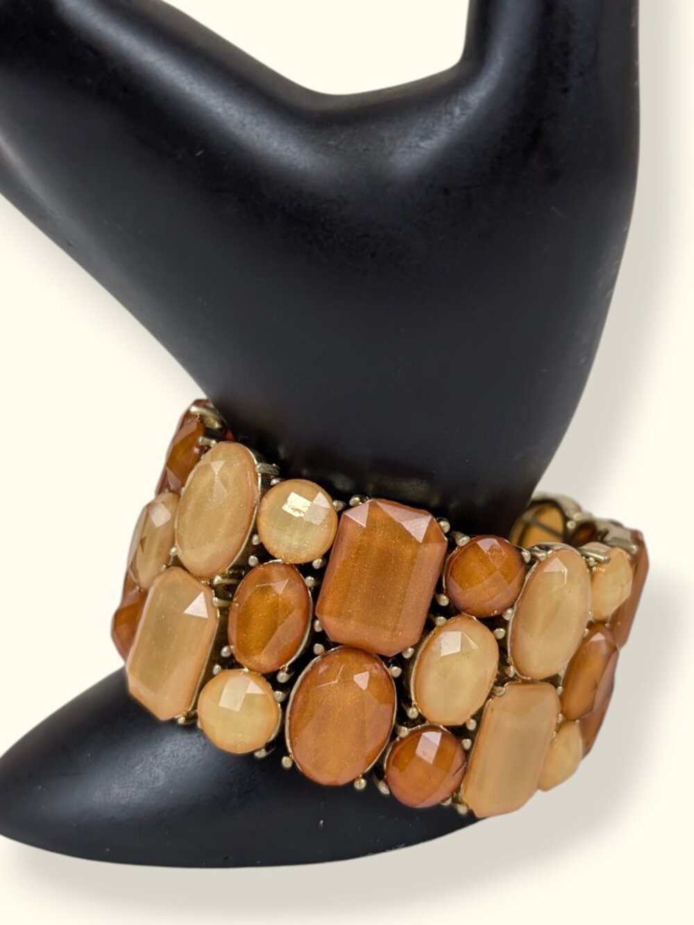 Faceted Orange Sparkle Stretch Bracelet